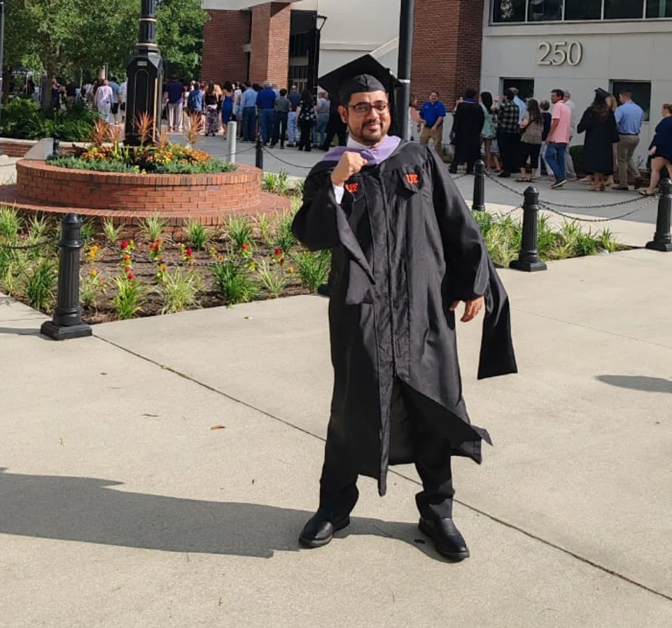 Ricardo Gallopp Ramírez at his Master’s graduation, University of Florida